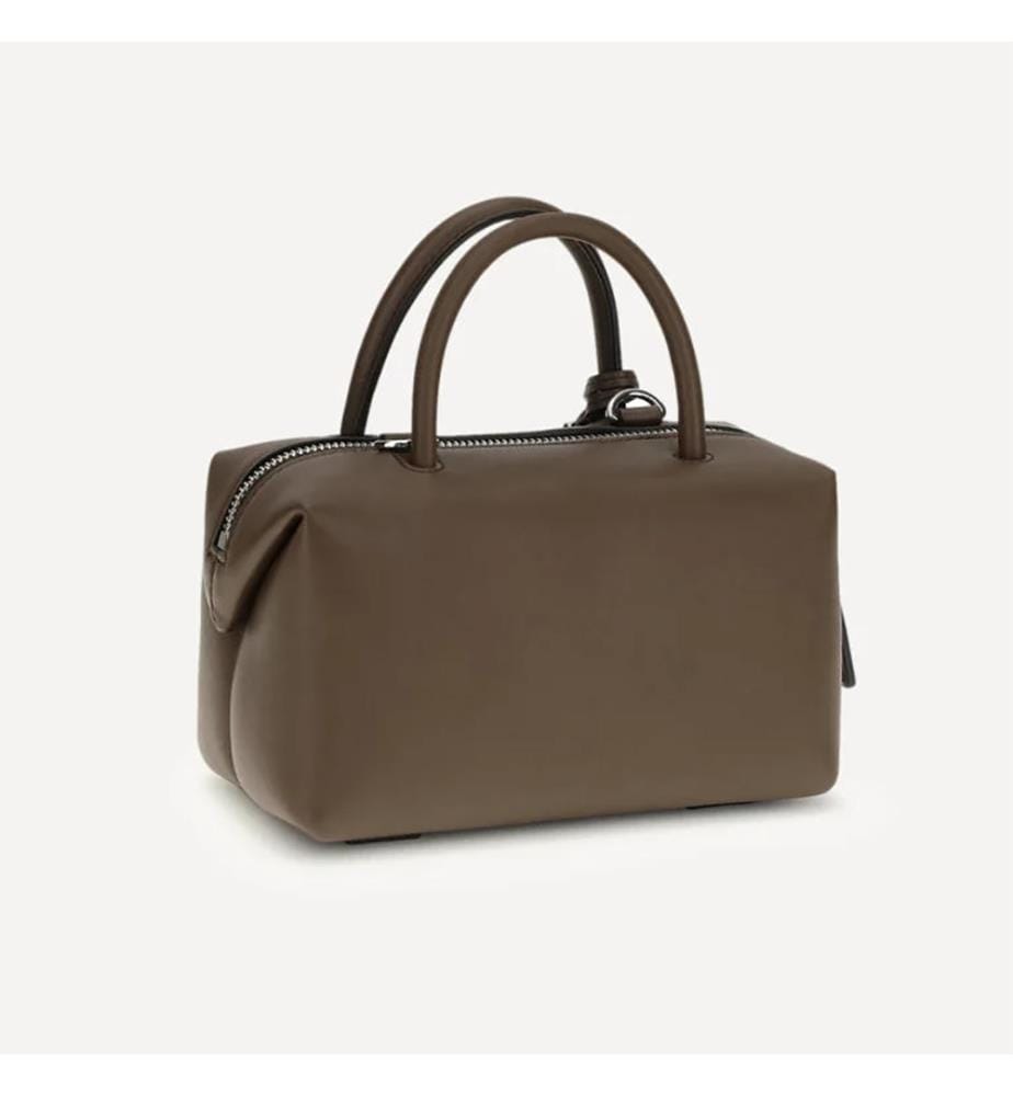 Piccola borsa da viaggio in pelle – Marrone scuro
