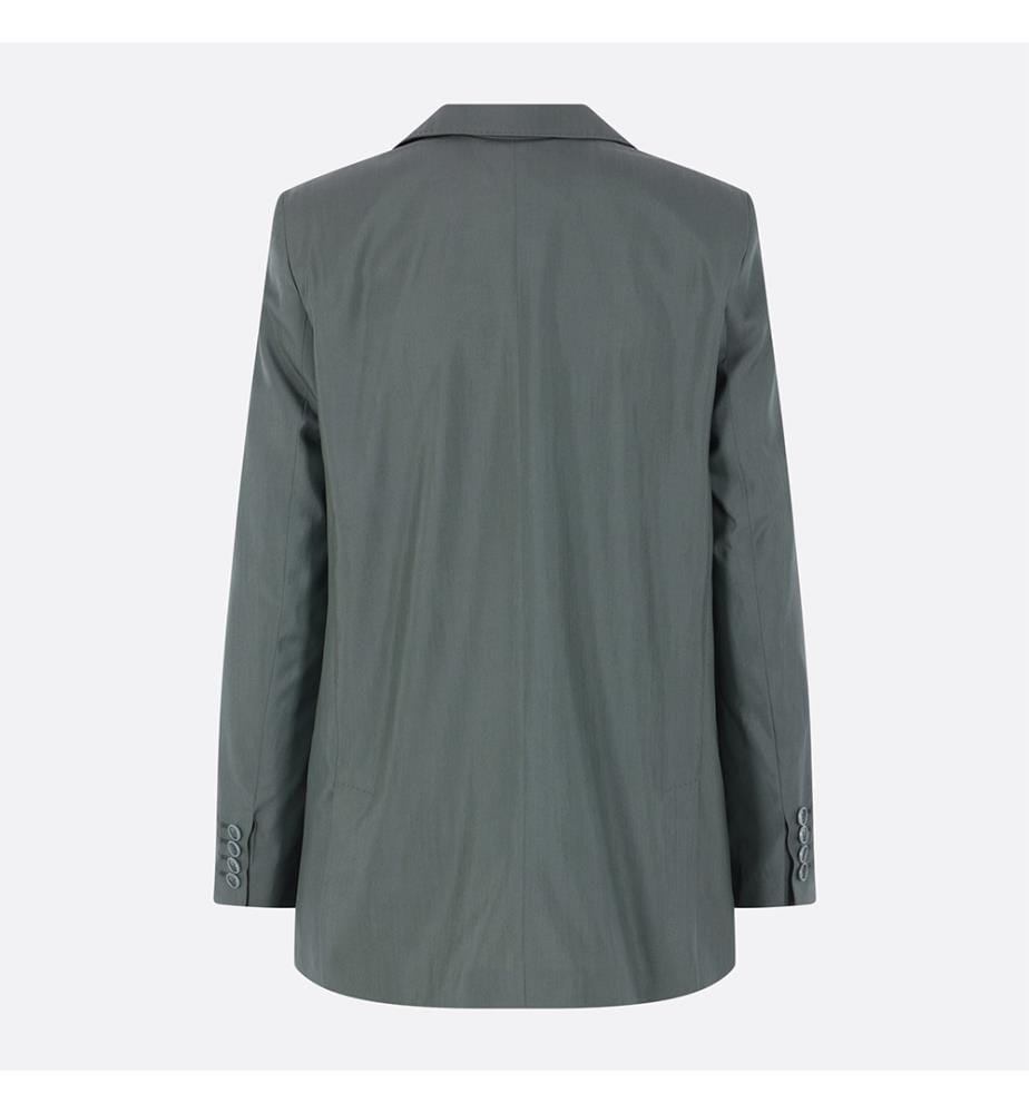 Albata Wool and Silk Blazer – Dark Green