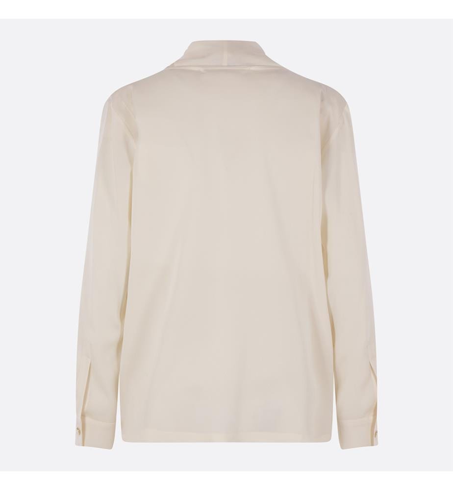 Badia Charmeuse Silk Blouse – Ivory White