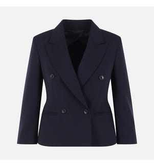 Dorico Short Wool Blazer – Navy Blue