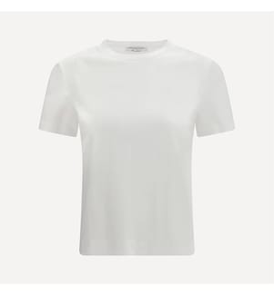 Donata T-shirt with Embroidered Logo – White