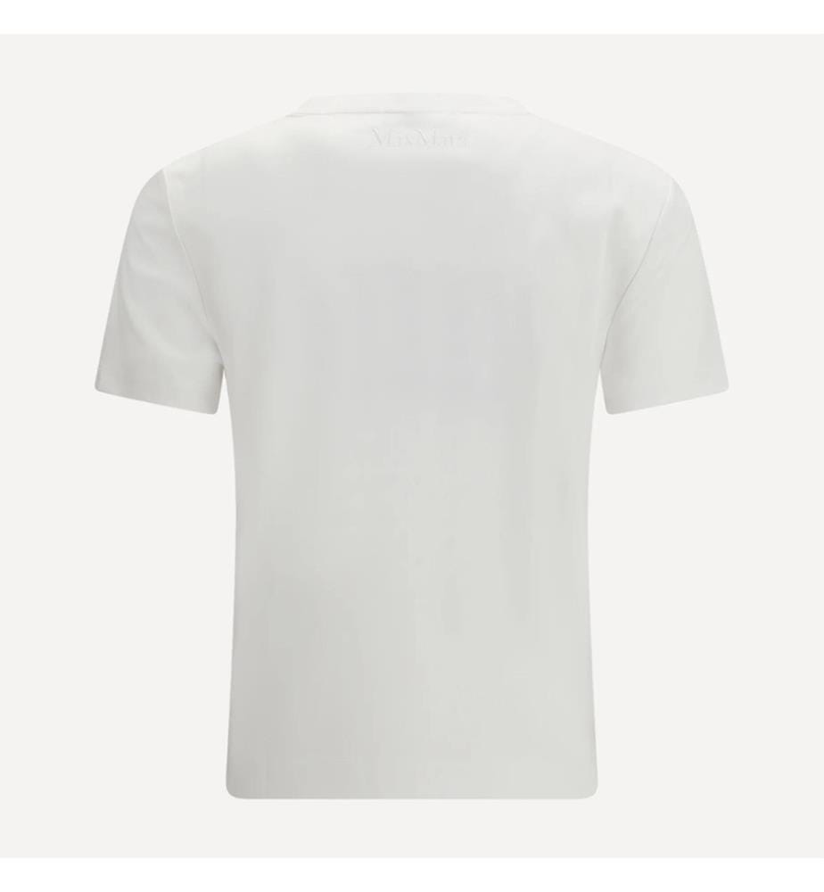 Donata T-shirt with Embroidered Logo – White