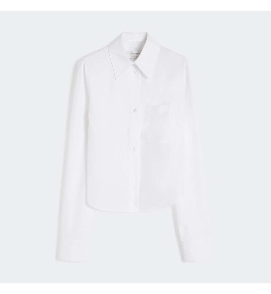 Chemise courte Ceppo à dos plissé – Blanc optique
