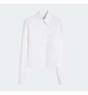Ceppo Short-Sleeve Shirt with Pleated Back – Optical White