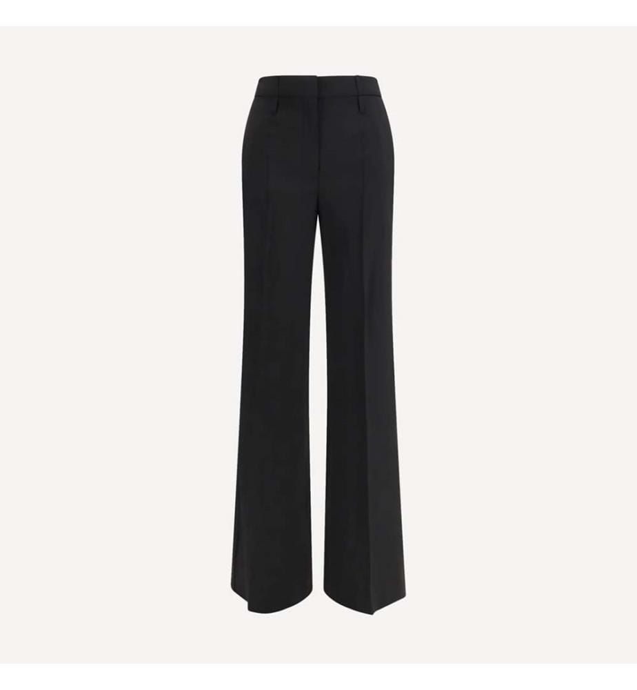 Pantalon évasé en laine Cera – Noir