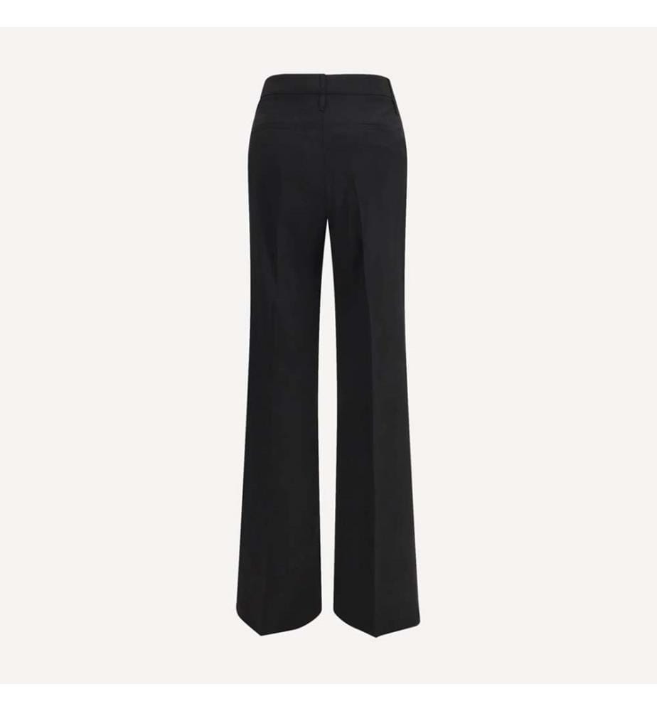 Pantalon évasé en laine Cera – Noir
