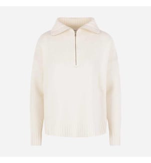 Crasso Cashmere Half-Zip Sweater – White