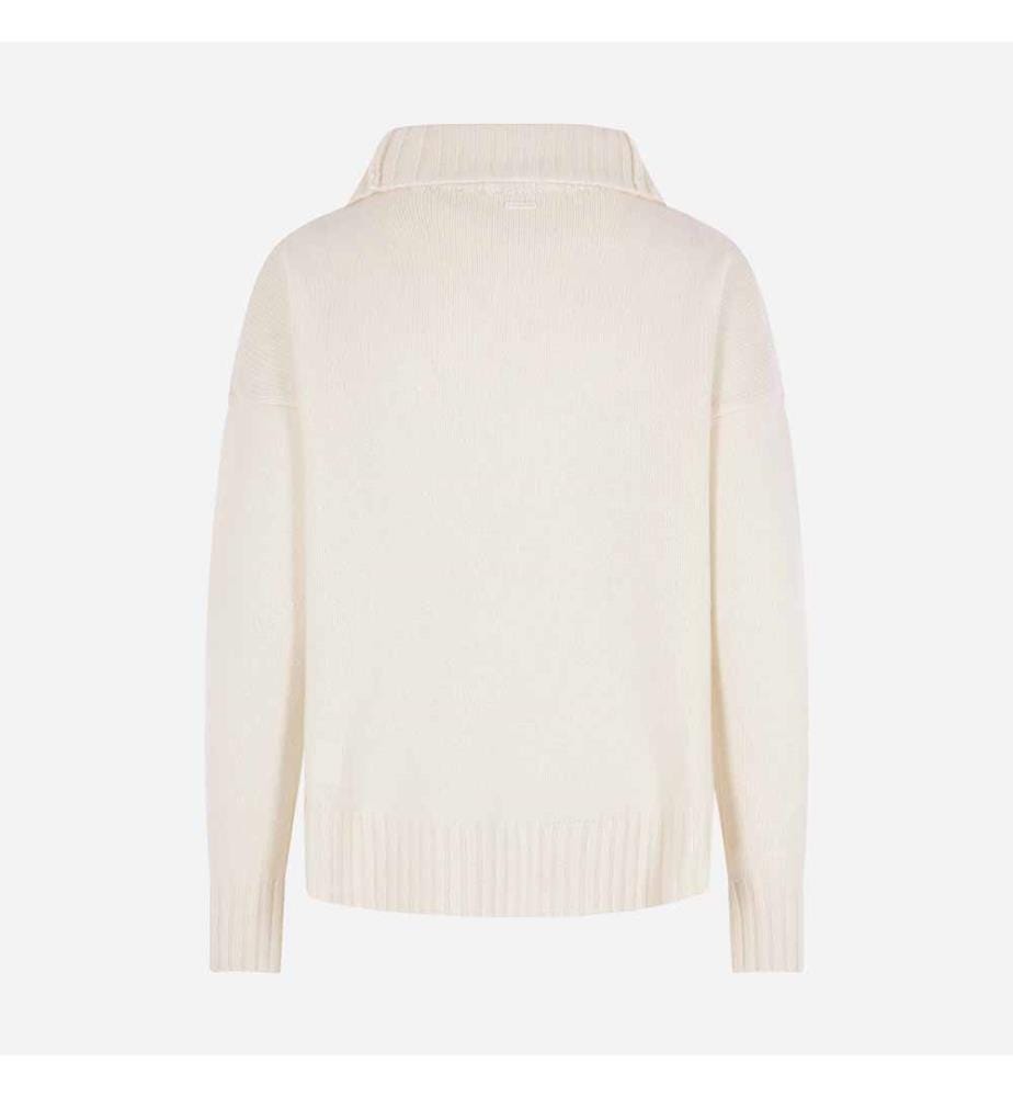 Pull demi-zip en cachemire Crasso – Blanc