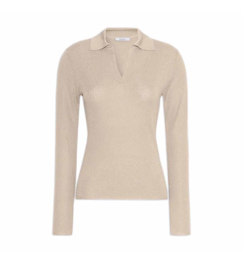 Gergo Silk and Cashmere Polo Shirt – Beige