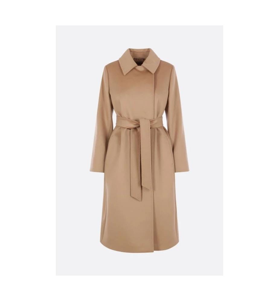 Collag Double-Breasted Wool Coat – Camel