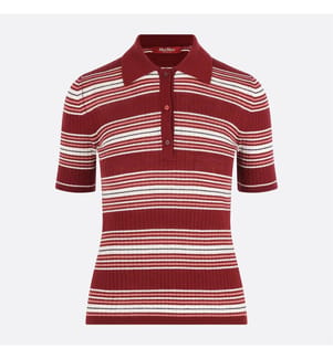 Tallero Silk and Wool Polo Shirt – Red Stripes