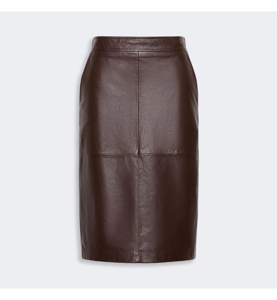 Gonna a tubino in pelle Timore – Bordeaux