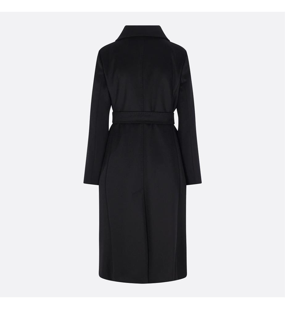 Collag Double-Breasted Wool Coat – Black