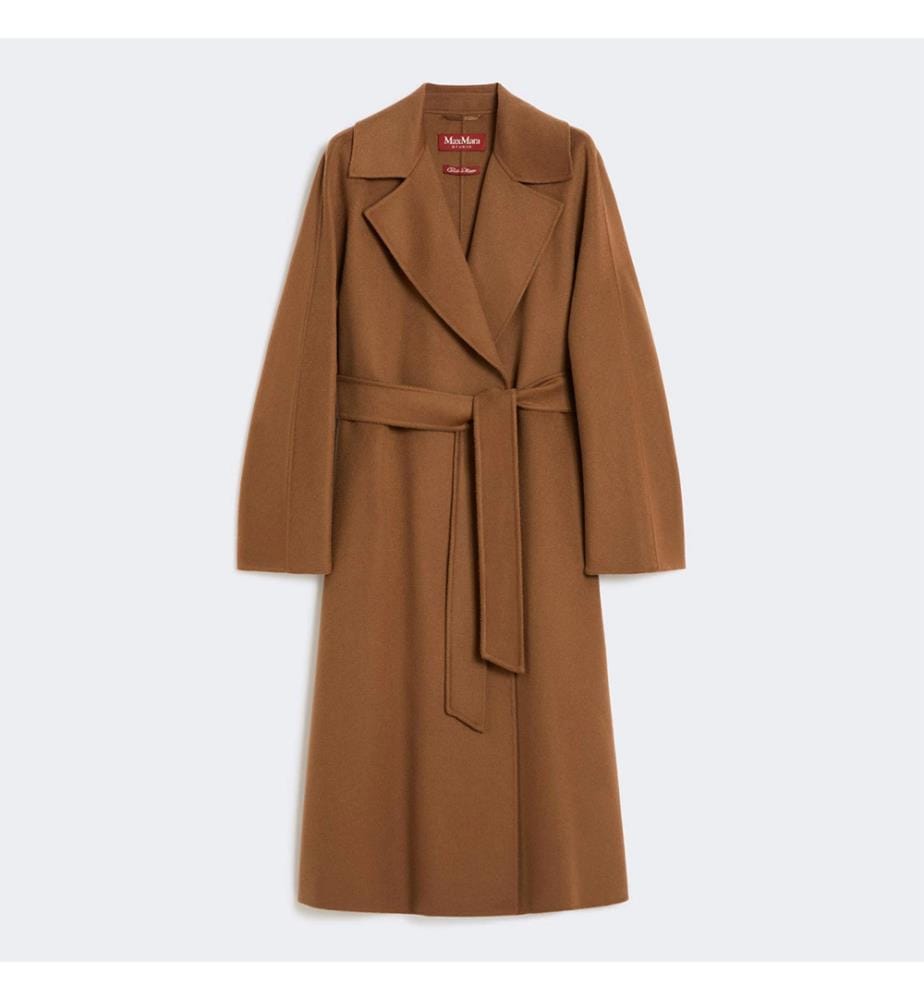 Cles Wrap Coat in Wool, Cashmere, and Silk – Camel
