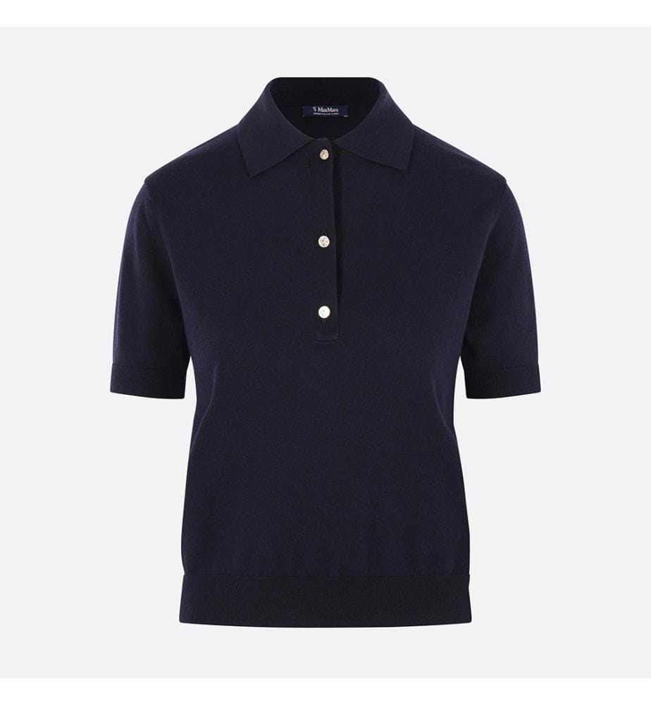 Polo in cotone, seta e cashmere Pomposa – Blu