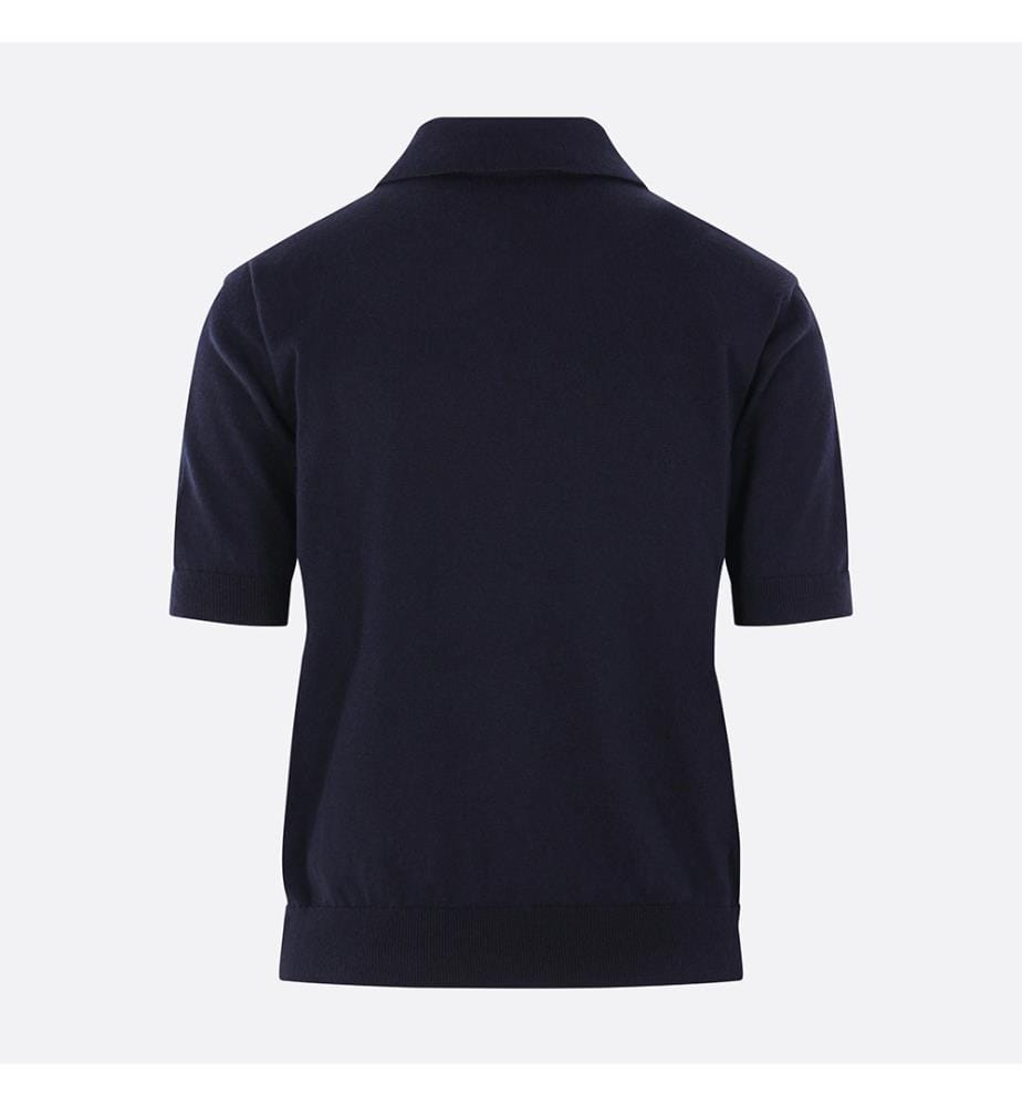 Polo in cotone, seta e cashmere Pomposa – Blu