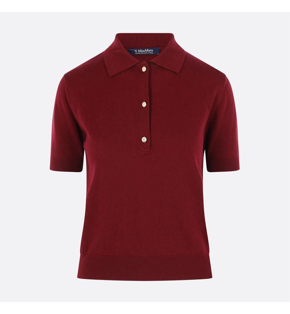 Pomposa Cotton, Silk, and Cashmere Polo Shirt – Bordeaux