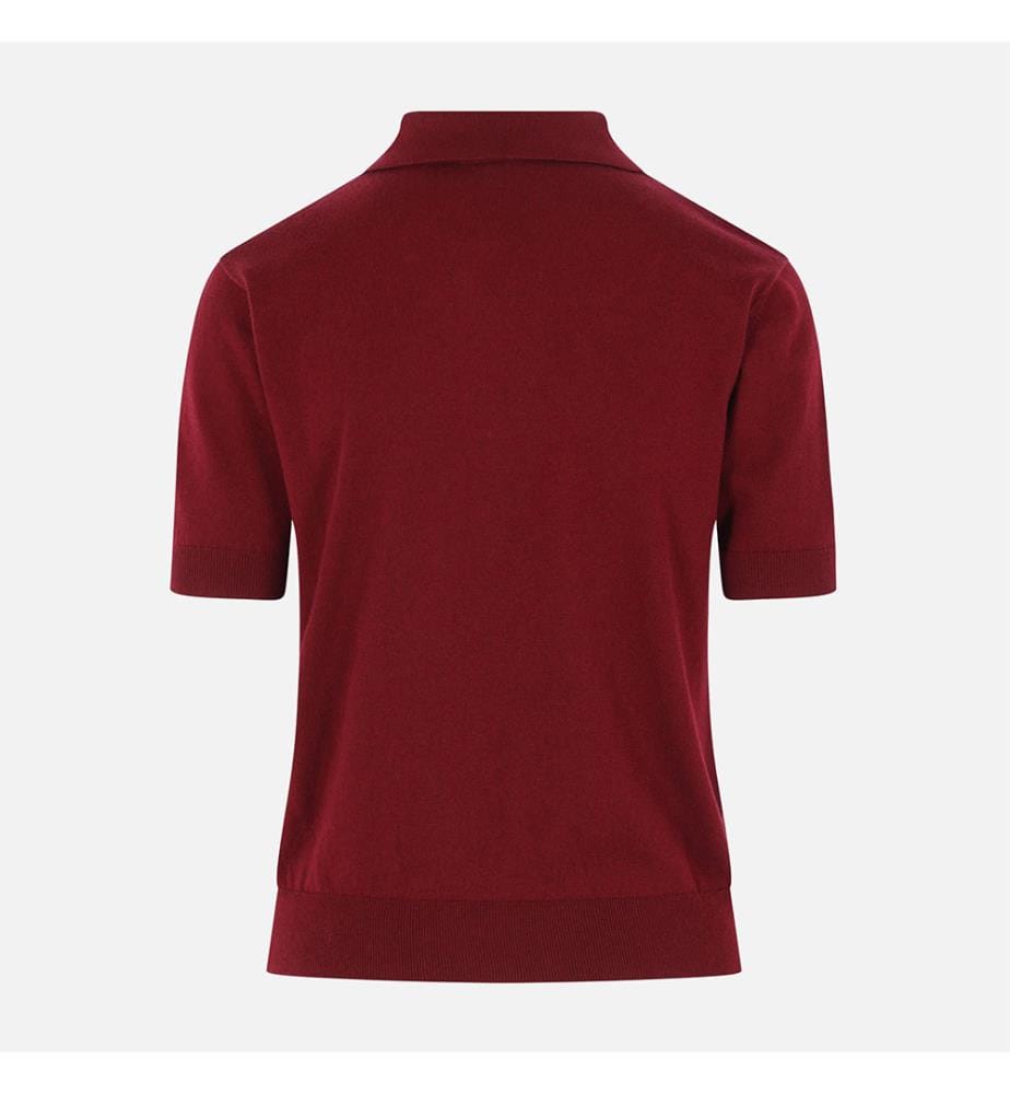 Pomposa Cotton, Silk, and Cashmere Polo Shirt – Bordeaux