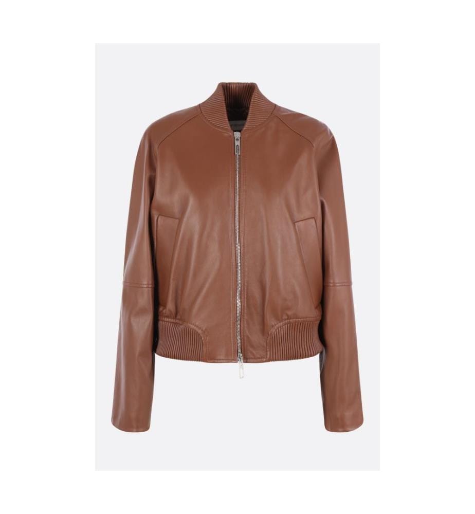 Amour Leather Bomber Jacket – Black