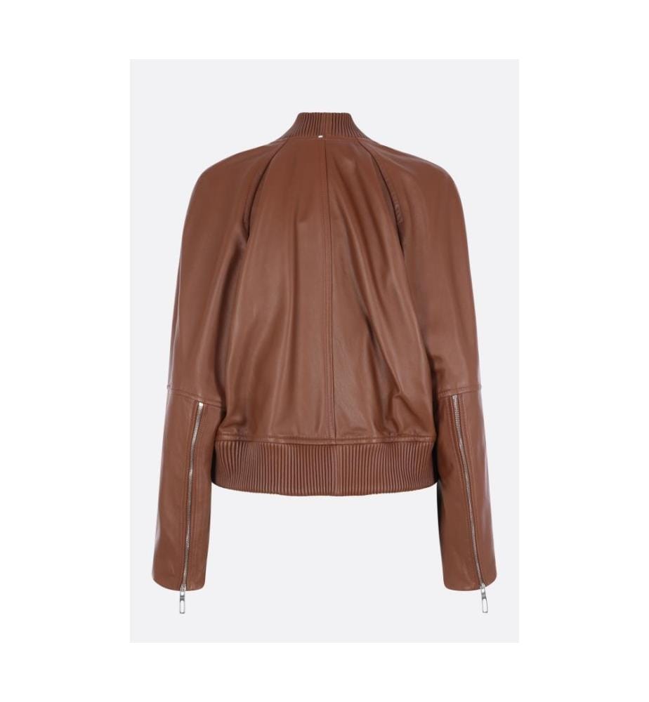 Amour Leather Bomber Jacket – Black