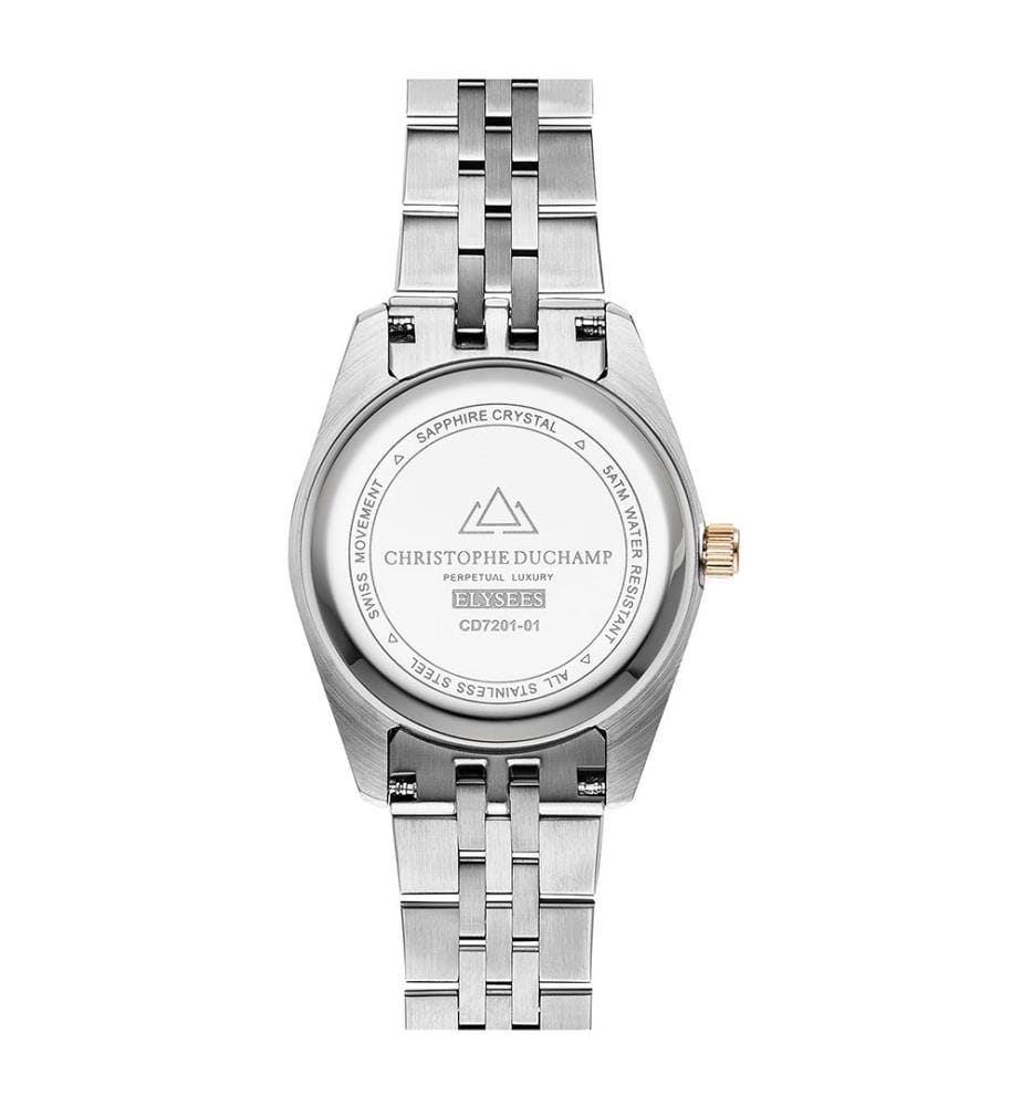 Élysées Quarzuhr 31 mm, 11 Diamanten - Beige & Silber-Roségold
