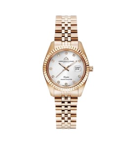 Élysées Quarzuhr 31 mm, 11 Diamanten - Silber & Roségold