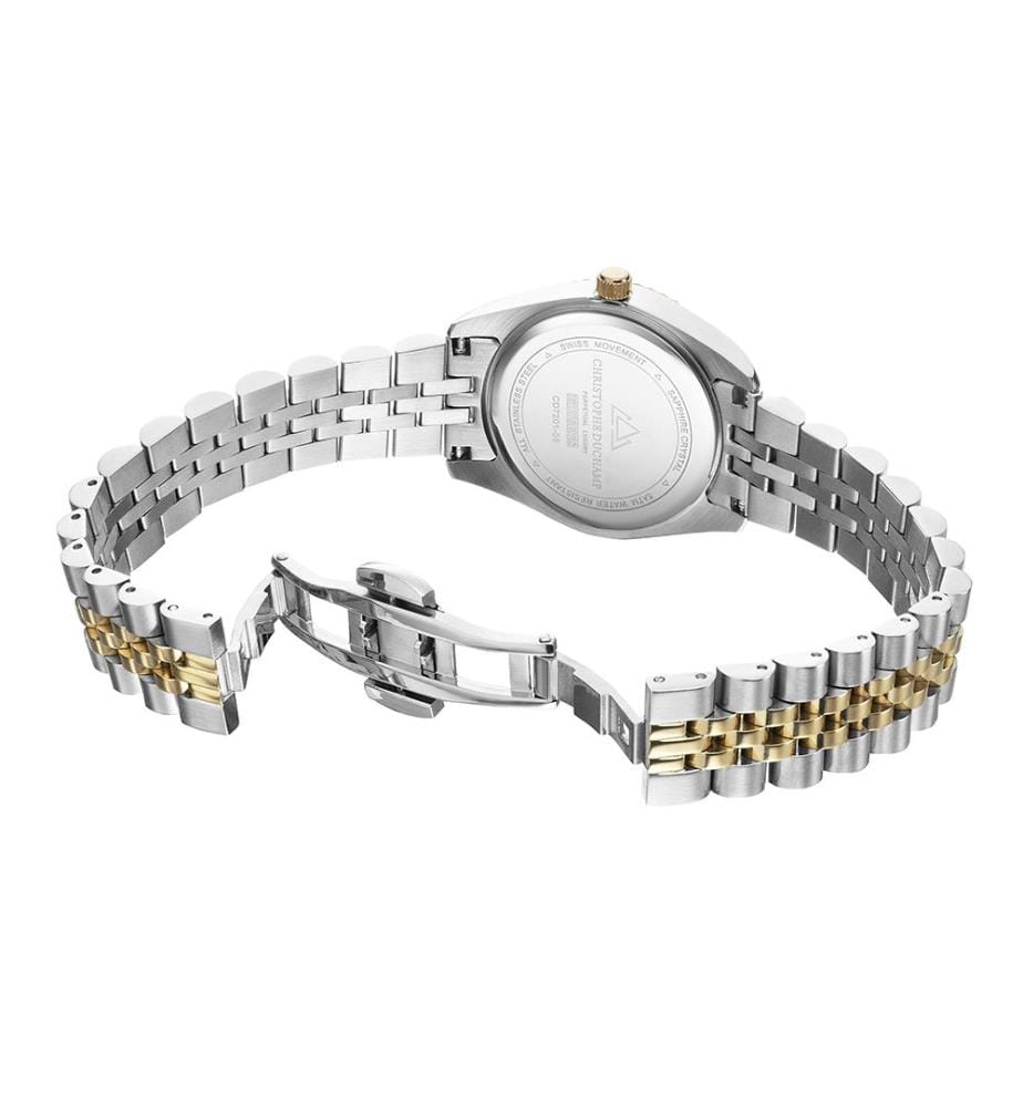 Élysées Quarzuhr 31 mm, 11 Diamanten - Silber & Silber-Gold