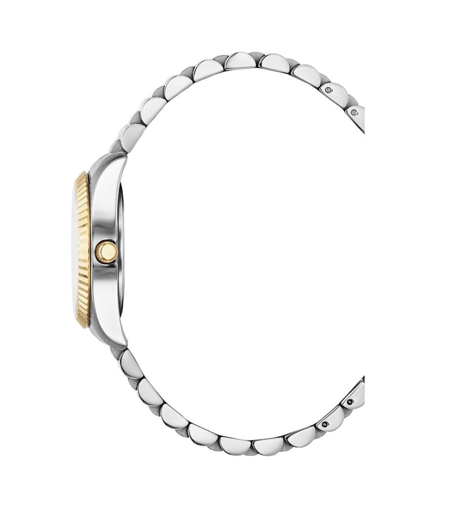 Élysées Quarzuhr 31 mm, 11 Diamanten - Weiss & Silber-Gold