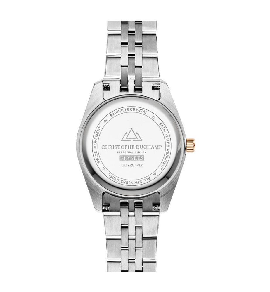Élysées Quarzuhr 31 mm, 11 Diamanten - Grün & Silber-Roségold