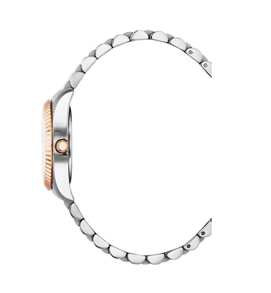 Élysées Quarzuhr 31 mm, 11 Diamanten - Grün & Silber-Roségold