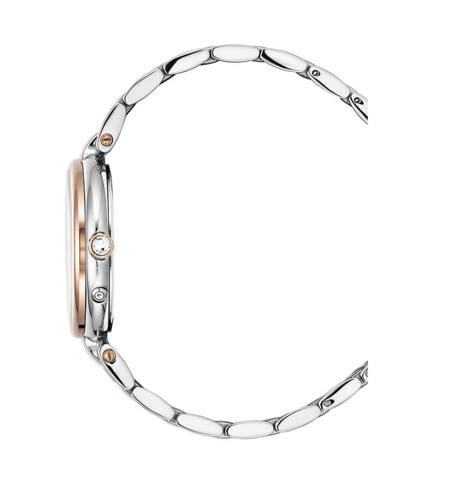 Étoile Quarzuhr 36 mm, 6 Diamanten - Blau & Silber-Roségold