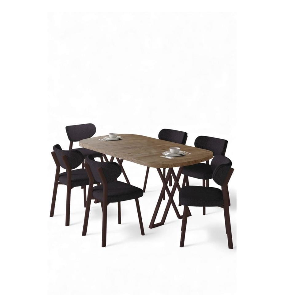 7-Piece Dining Set - Atlantic Pine / Anthracite