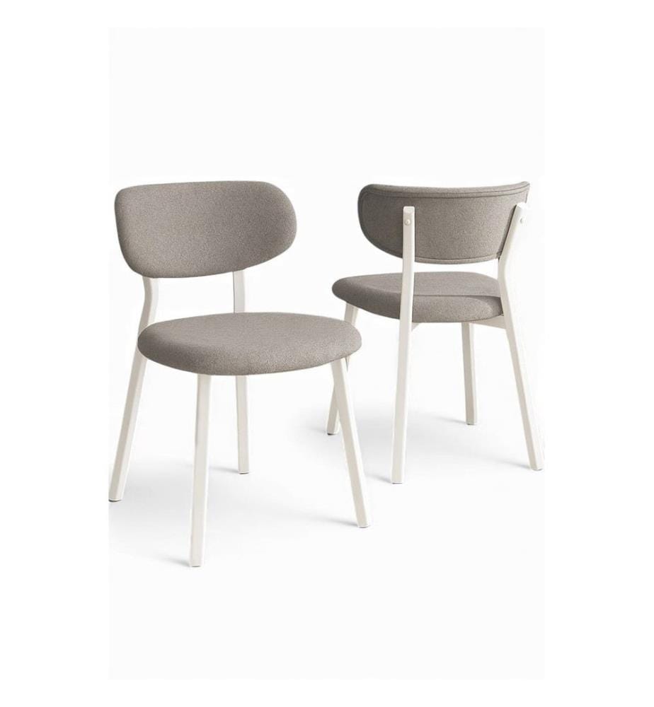 6er-Stuhlset – Grau / Weiss