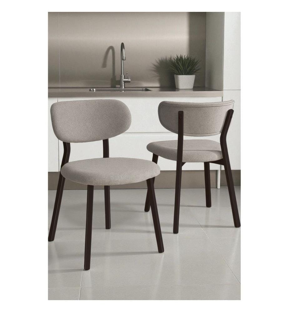6er-Stuhlset – Grau / Braun