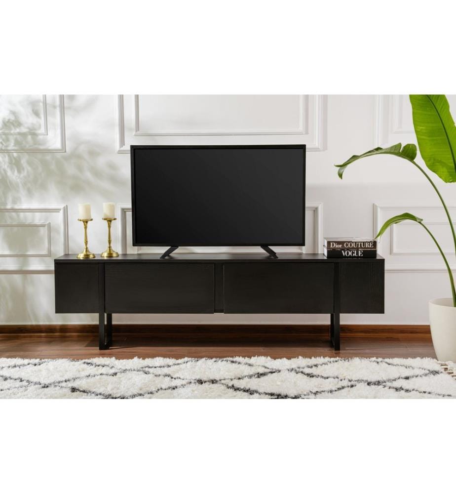 Meuble TV - Bois Noir / Noir