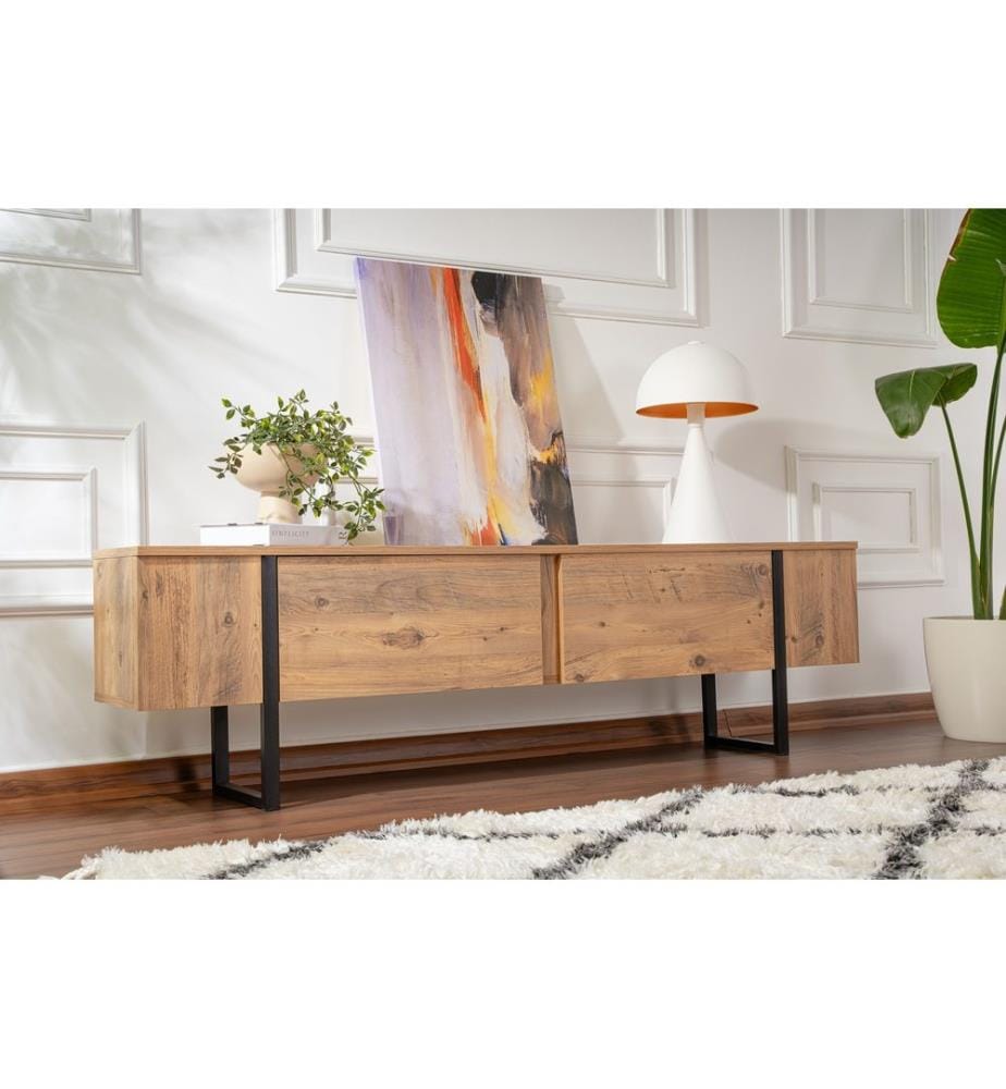 TV Stand - Atlantic Pine / Black