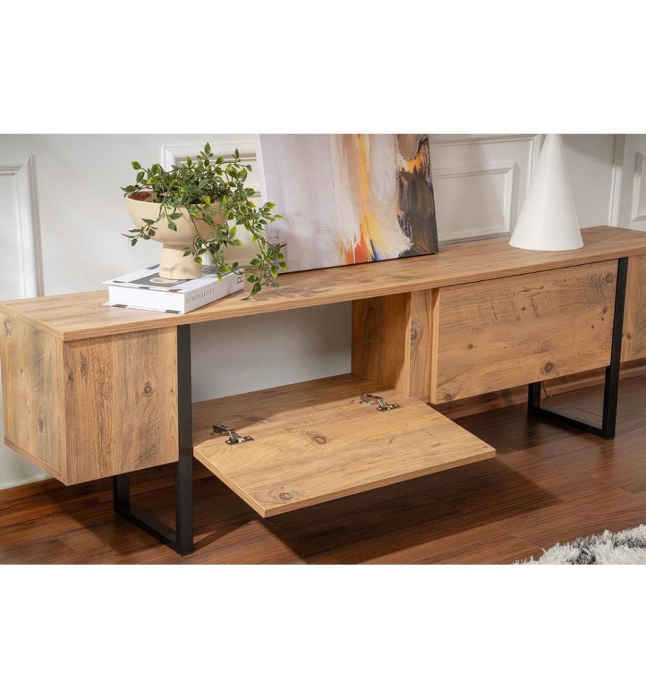 TV Stand - Atlantic Pine / Black