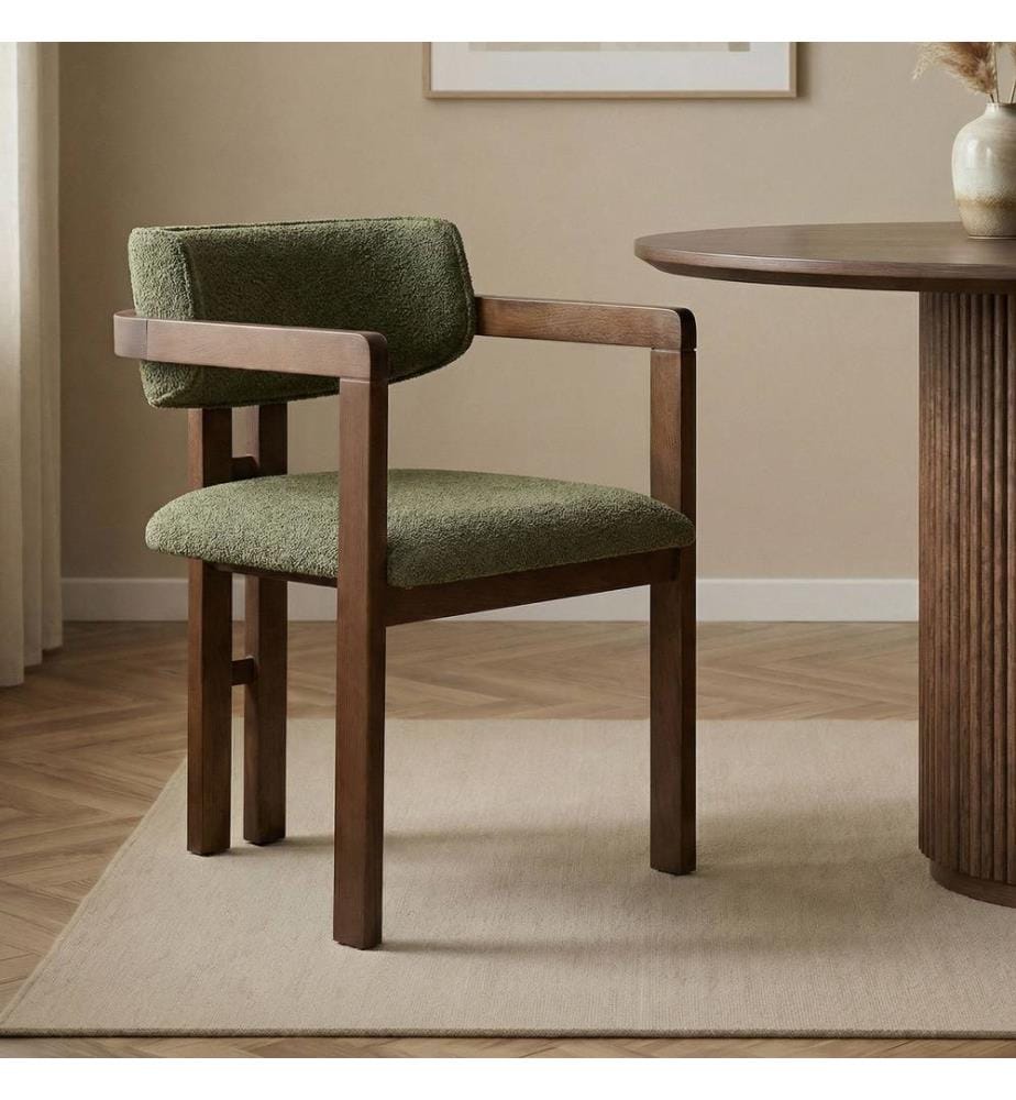 Chaise - Vert / Noyer Foncé