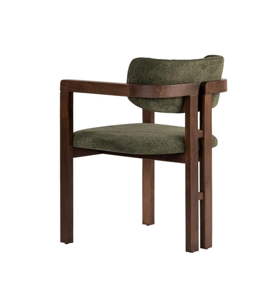 Chaise - Vert / Noyer Foncé