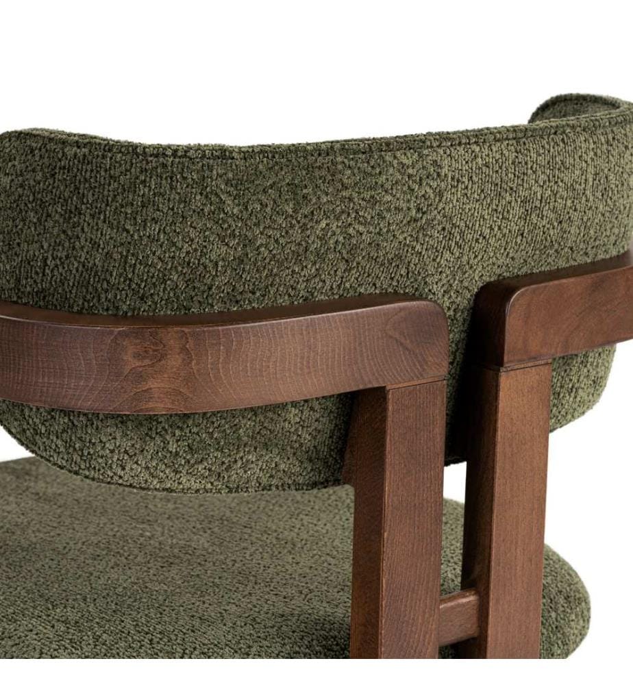 Chaise - Vert / Noyer Foncé