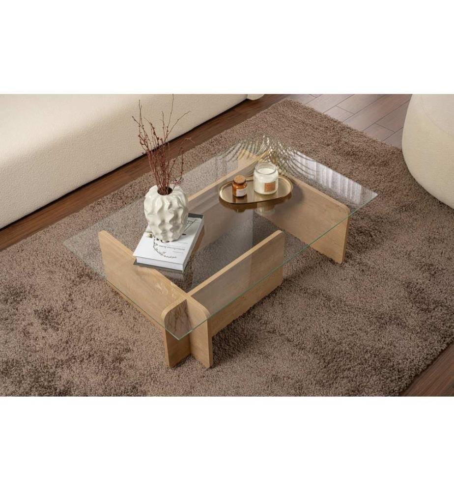 Table basse - Chêne / Verre