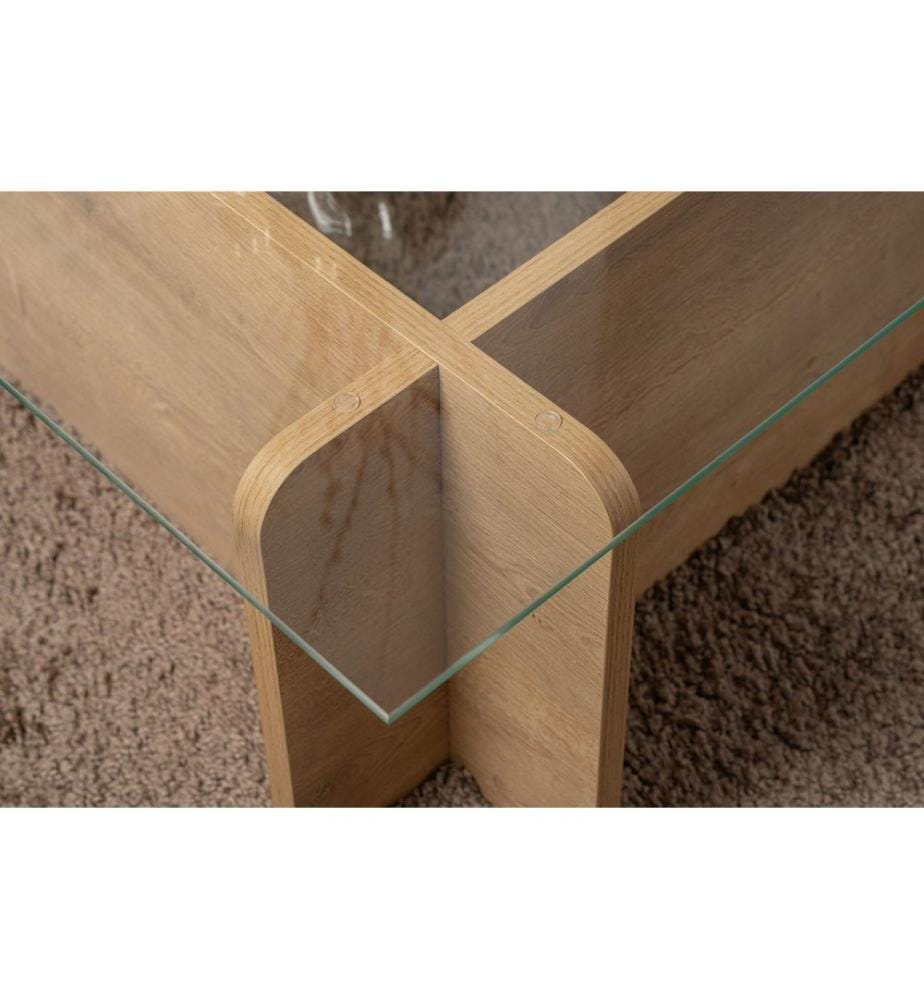 Table basse - Chêne / Verre