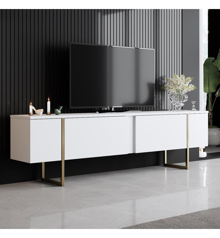 Wohnzimmergarnitur – Weiss / Gold