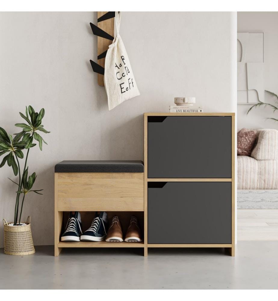 Schuhschrank – Anthrazit / Eiche