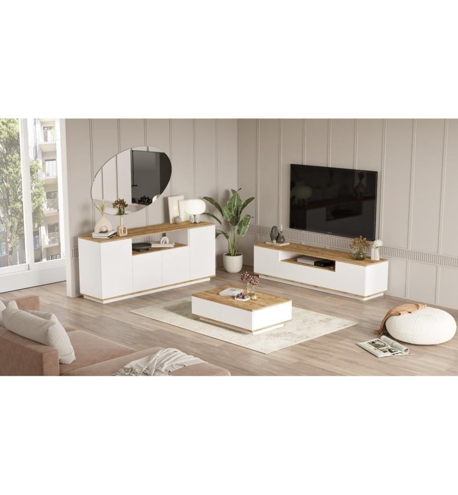 Living Room Set - Atlantic Pine / White
