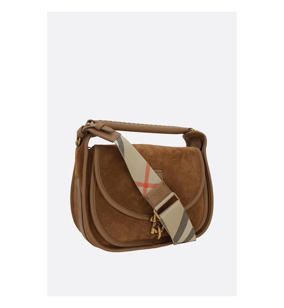 B Clip Kleine Kuriertasche aus Wildleder - Hazel