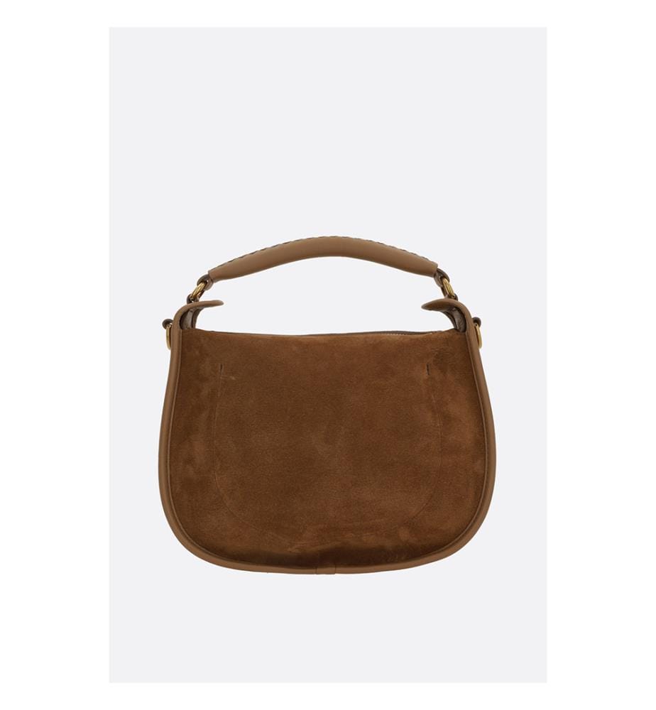 B Clip Kleine Kuriertasche aus Wildleder - Hazel