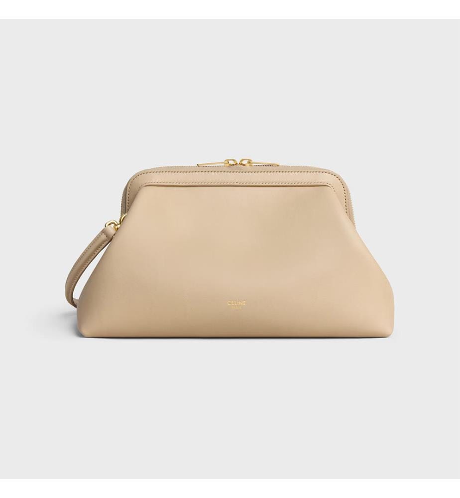 Suede calfskin bag – Dark ivory