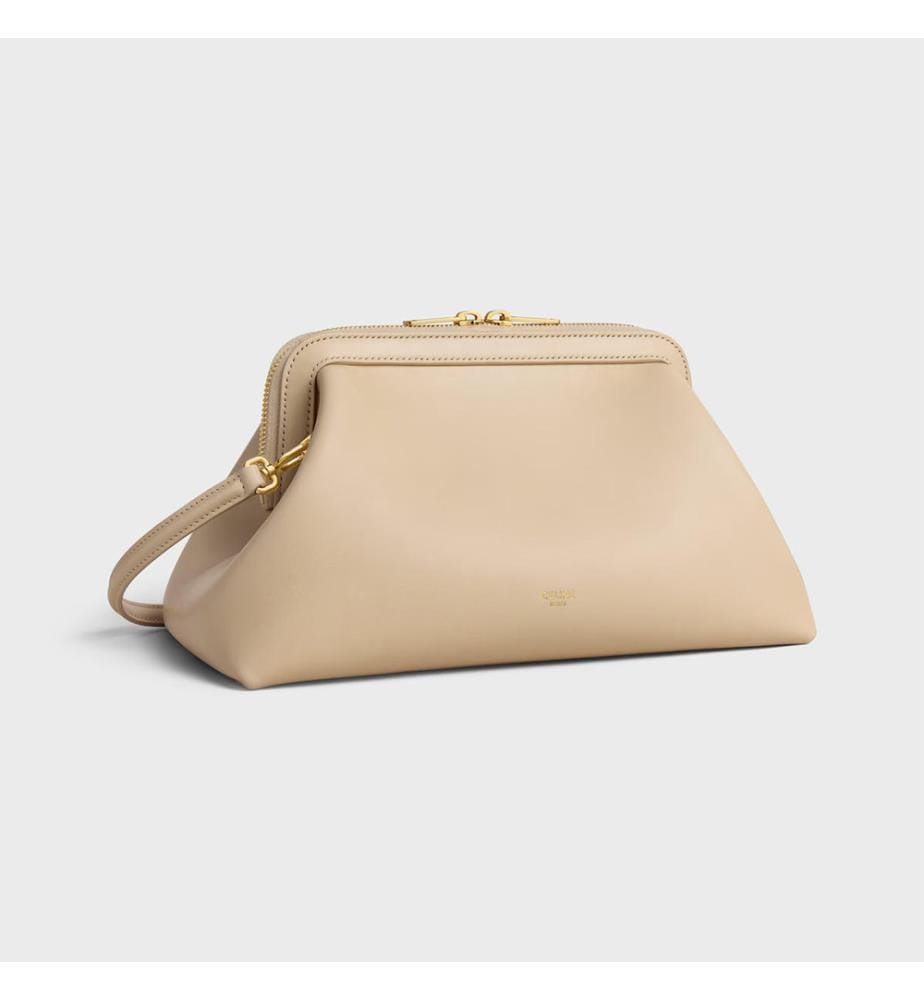Suede calfskin bag – Dark ivory