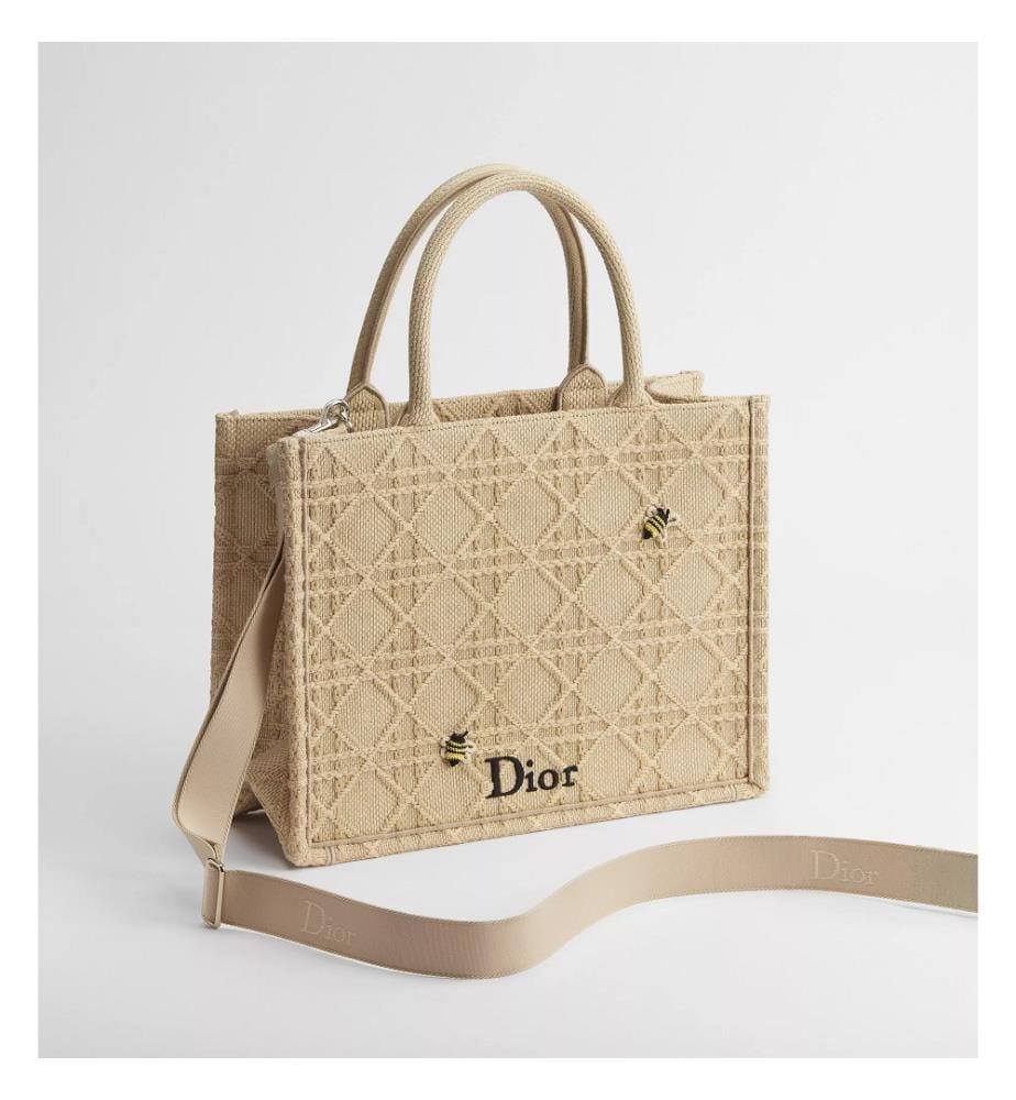 Book Tote-Tasche aus Kalbsleder – Beige und mehrfarbig